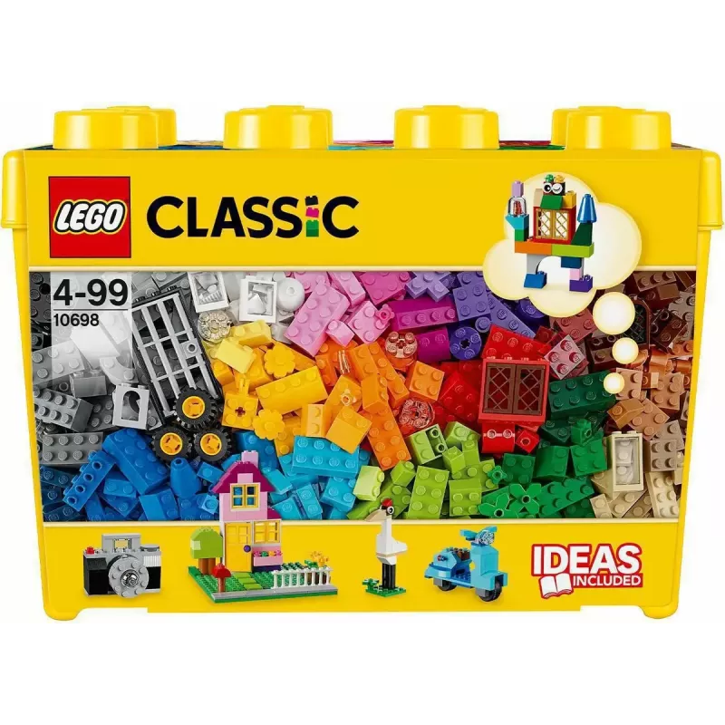 Būvēšanas komplekts LEGO Classic 10698 — 790 gabali, daudzkrāsains, 33 krāsas, ietver zaļas pamatplāksnes un piederumus