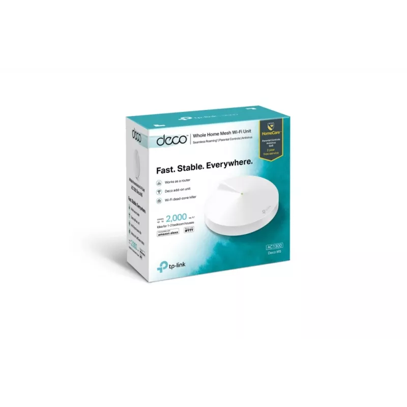 TP-Link AC1300 Deco Whole Home Mesh Wi-Fi sistēma, balta, iekšējā, Mesh maršrutētājs, Divjoslu (2.4 GHz / 5 GHz), Wi-Fi 5 (802.11ac), 1267 Mbit/s