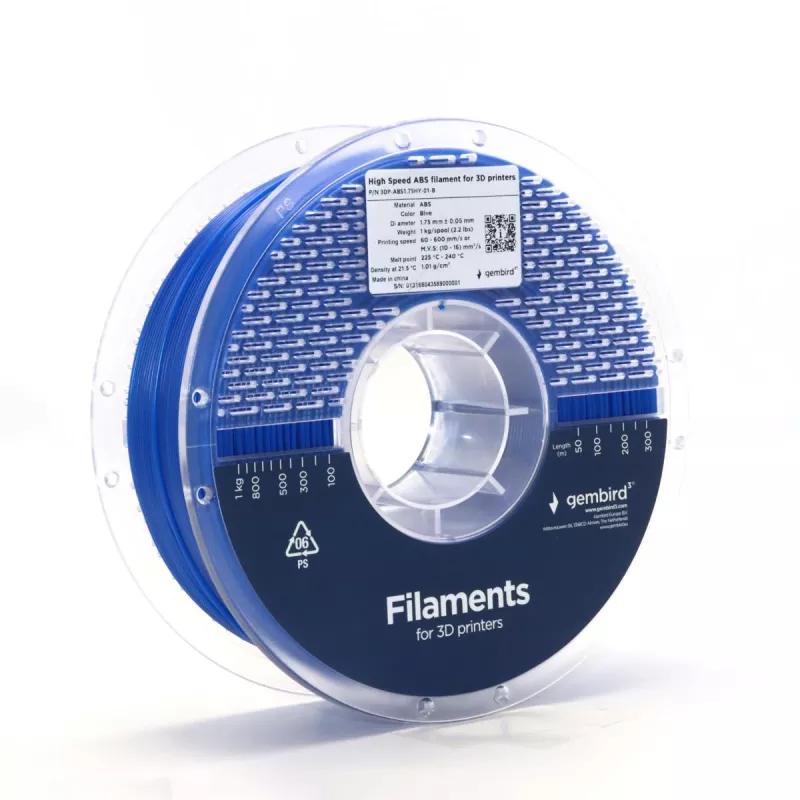 3D drukas materiāls Gembird 3DP-ABS1.75-01-B ABS Navy 1 kg