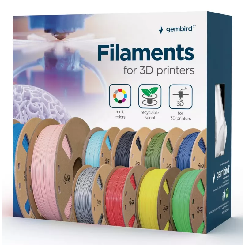 3D drukas materiāls Gembird 3DP-PLA1.75-01-R