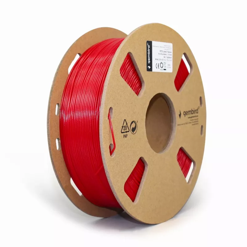 3D drukāšanas materiāls Gembird 3DP-PETG1.75-01-R sarkans