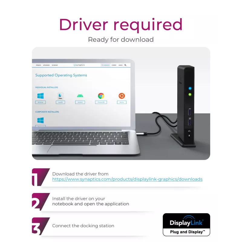 ICY BOX IB-DK2241AC Vadu USB 3.2 Gen 1 (3.1 Gen 1) Type-A Melns