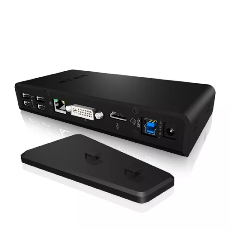ICY BOX IB-DK2241AC Vadu USB 3.2 Gen 1 (3.1 Gen 1) Type-A Melns