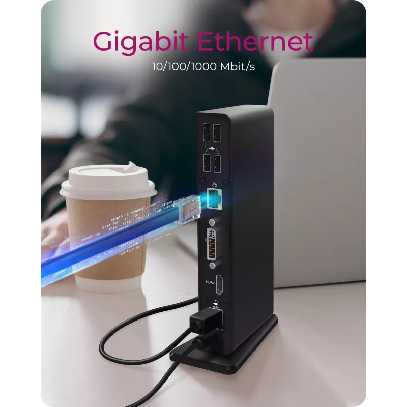 ICY BOX IB-DK2241AC Vadu USB 3.2 Gen 1 (3.1 Gen 1) Type-A Melns