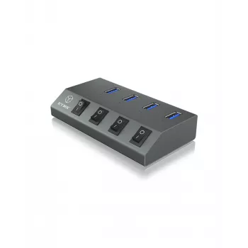 ICY BOX IB-HUB1405 USB 3.2 Gen 1 (3.1 Gen 1) Type-B 5000 Mbit/s Antracīta