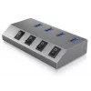 ICY BOX IB-HUB1405 USB 3.2 Gen 1 (3.1 Gen 1) Type-B 5000 Mbit/s Antracīta