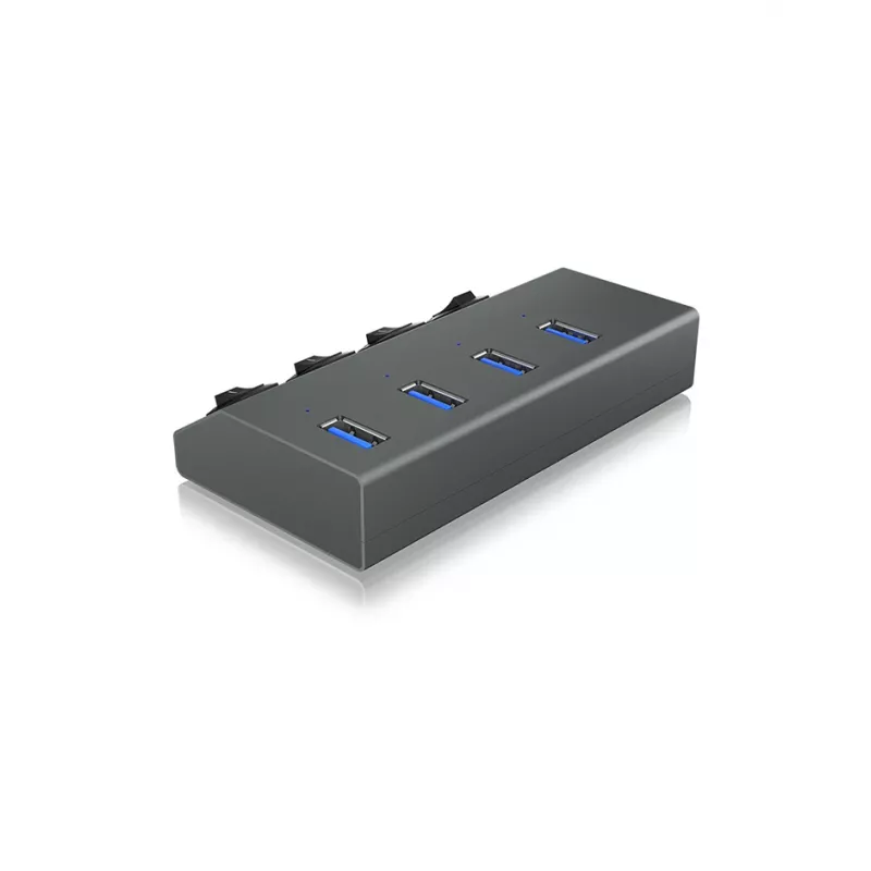 ICY BOX IB-HUB1405 USB 3.2 Gen 1 (3.1 Gen 1) Type-B 5000 Mbit/s Antracīta