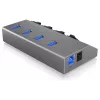 ICY BOX IB-HUB1405 USB 3.2 Gen 1 (3.1 Gen 1) Type-B 5000 Mbit/s Antracīta