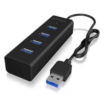 ICY BOX IB-HUB1409-U3 USB 3.2 Gen 1 (3.1 Gen 1) Type-A 5000 Mbit/s Melns