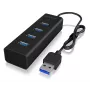 ICY BOX IB-HUB1409-U3 USB 3.2 Gen 1 (3.1 Gen 1) Type-A 5000 Mbit/s Melns
