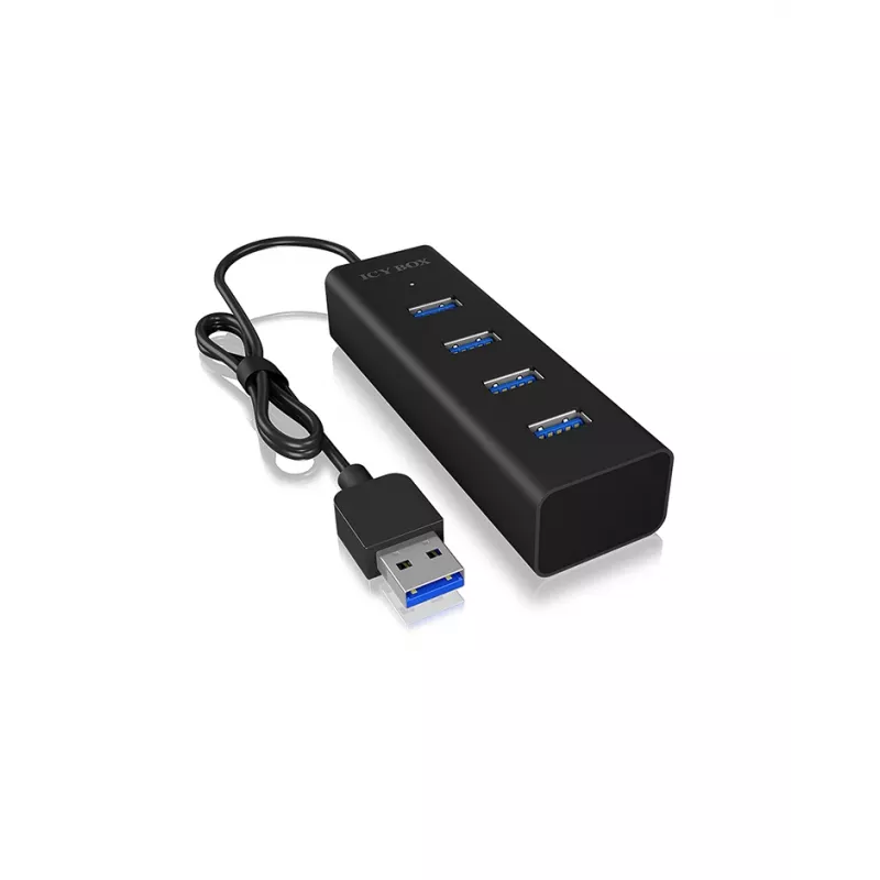 ICY BOX IB-HUB1409-U3 USB 3.2 Gen 1 (3.1 Gen 1) Type-A 5000 Mbit/s Melns