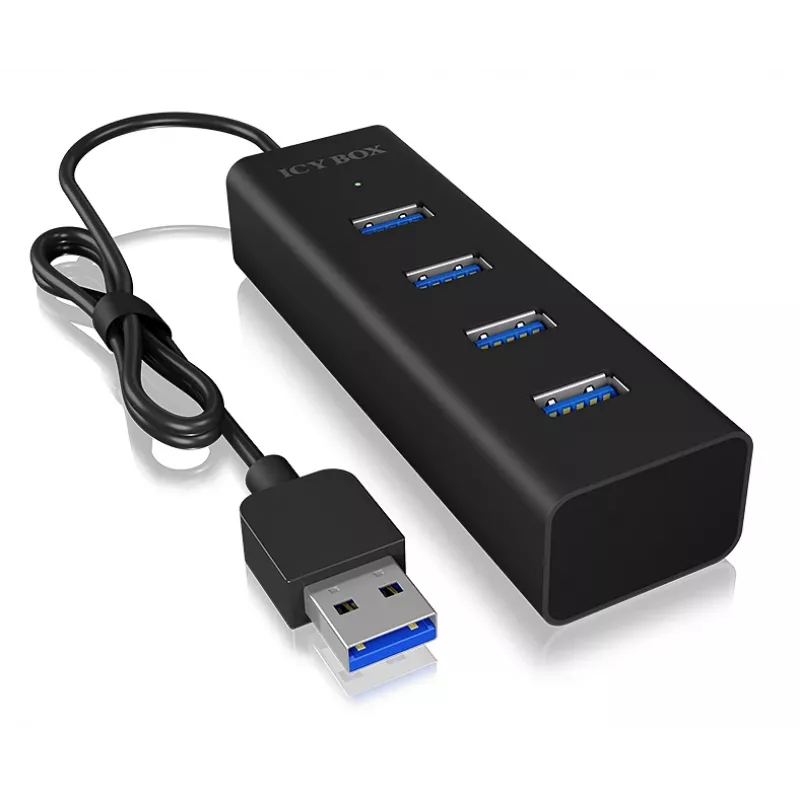 ICY BOX IB-HUB1409-U3 USB 3.2 Gen 1 (3.1 Gen 1) Type-A 5000 Mbit/s Melns