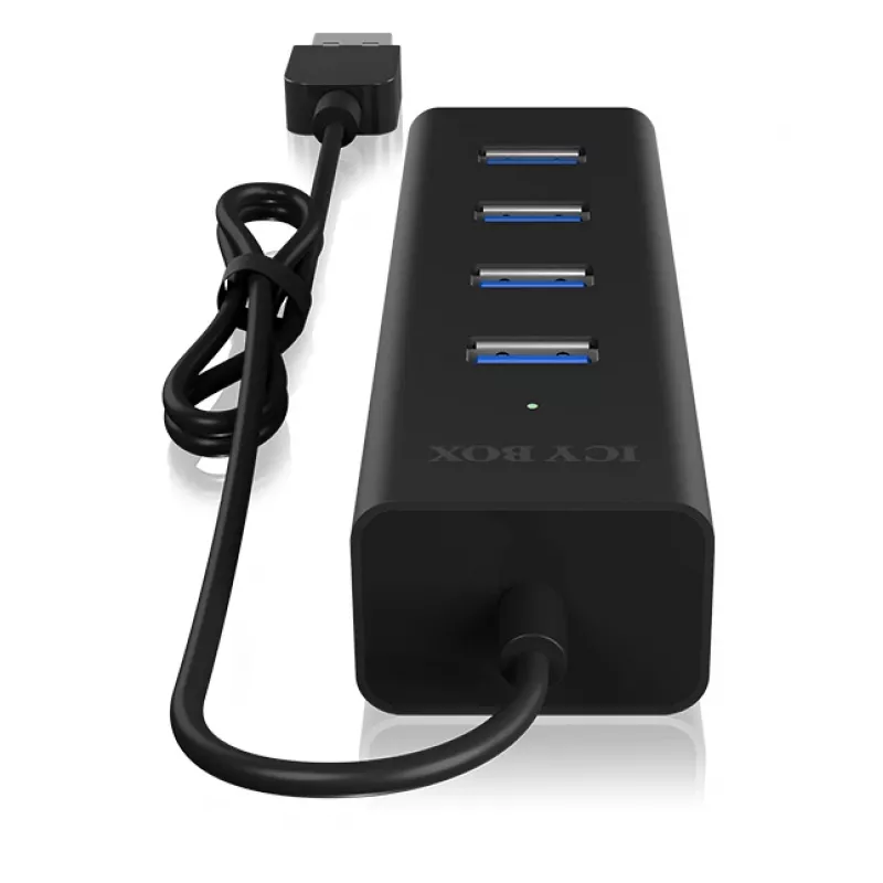 ICY BOX IB-HUB1409-U3 USB 3.2 Gen 1 (3.1 Gen 1) Type-A 5000 Mbit/s Melns