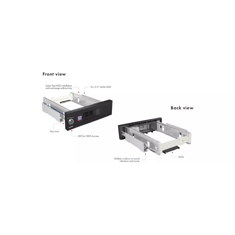 ICY BOX IB-168SK-B 13.3 cm (5.25 collu) paneļa turētājs Melns