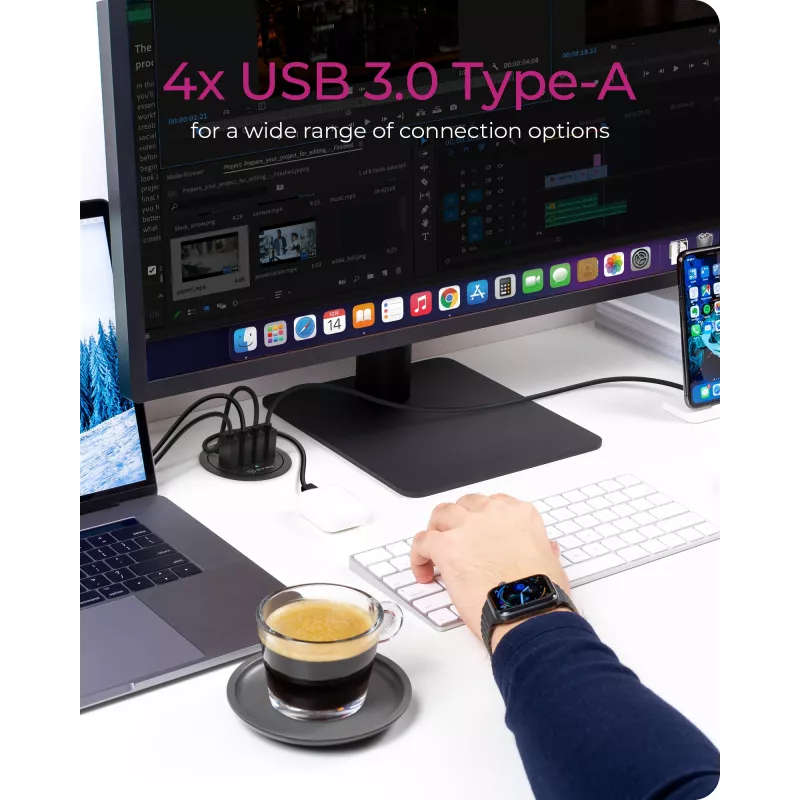 ICY BOX IB-HUB1403 USB 3.2 Gen 1 (3.1 Gen 1) Type-A 5000 Mbit/s melns