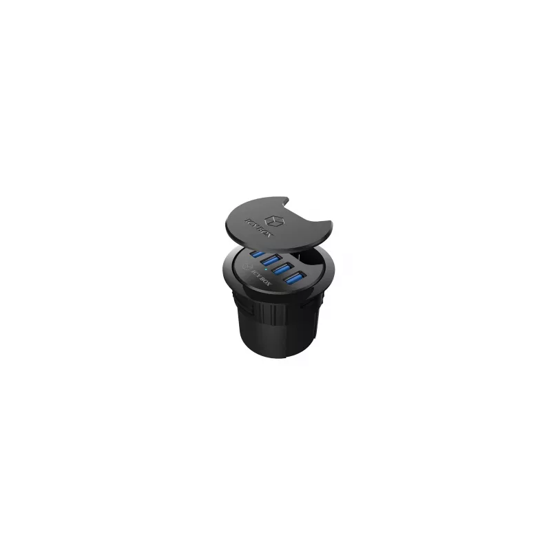 ICY BOX IB-HUB1403 USB 3.2 Gen 1 (3.1 Gen 1) Type-A 5000 Mbit/s melns
