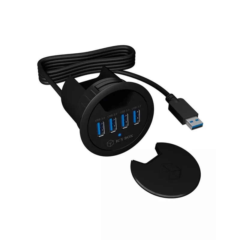 ICY BOX IB-HUB1403 USB 3.2 Gen 1 (3.1 Gen 1) Type-A 5000 Mbit/s melns