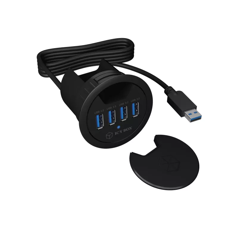ICY BOX IB-HUB1403 USB 3.2 Gen 1 (3.1 Gen 1) Type-A 5000 Mbit/s melns