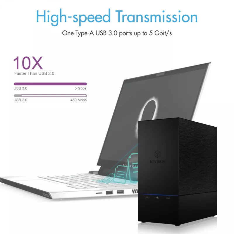 ICY BOX IB-RD3621U3 HDD/SSD korpuss Melns 3.5 collas