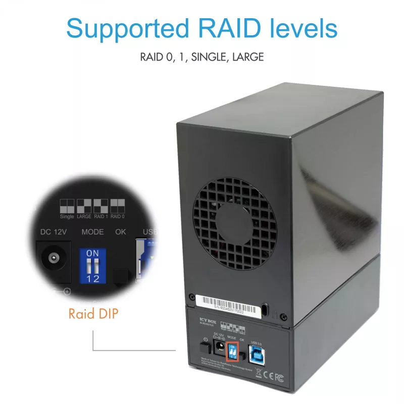 ICY BOX IB-RD3621U3 HDD/SSD korpuss Melns 3.5 collas