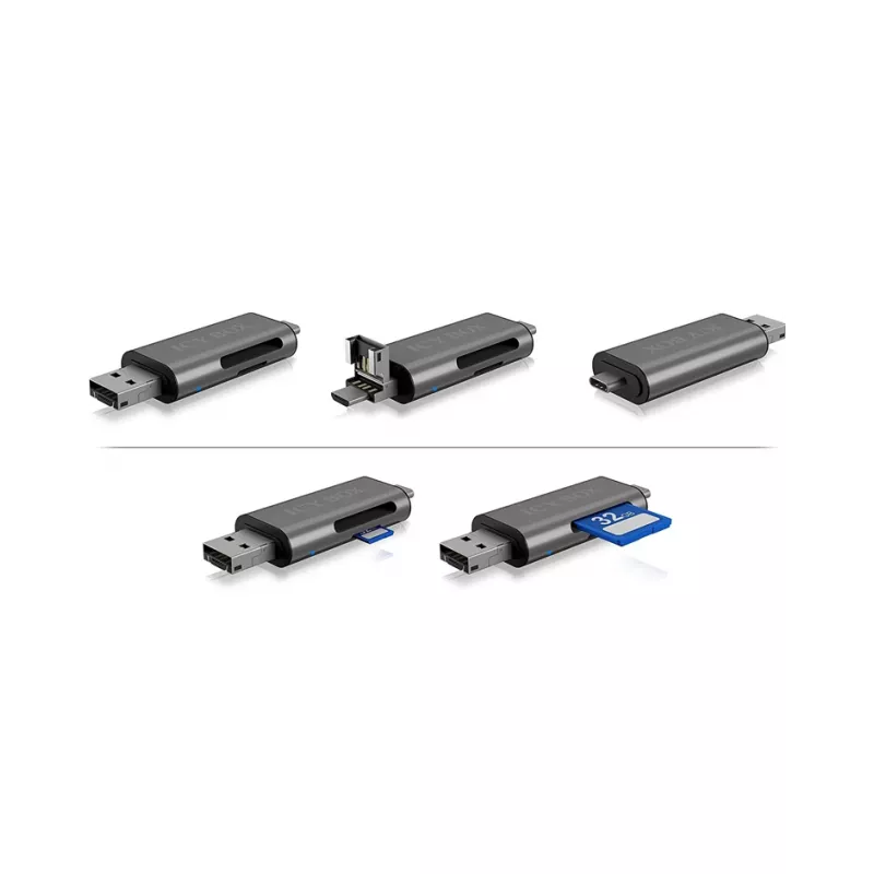 ICY BOX IB-CR200-C karšu lasītājs USB 2.0 Melns