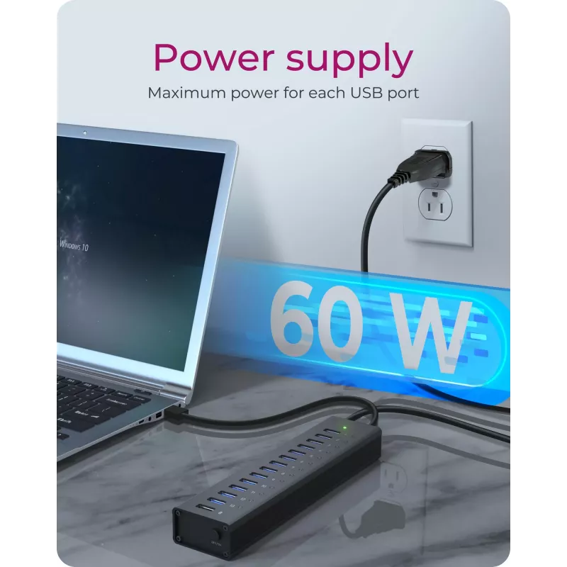 ICY BOX IB-AC6113 USB 3.2 Gen 1 (3.1 Gen 1) Type-B 5000 Mbit/s melns