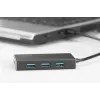 DIGITUS USB 3.0 centrmezgls, 4 portu, ietver 5V/2A barošanas bloku, alumīnija korpuss