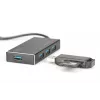 DIGITUS USB 3.0 centrmezgls, 4 portu, ietver 5V/2A barošanas bloku, alumīnija korpuss