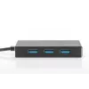 DIGITUS USB 3.0 centrmezgls, 4 portu, ietver 5V/2A barošanas bloku, alumīnija korpuss