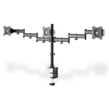 DIGITUS Triple Monitor Desk clamp mount, Melns 90degree Swivel,45degree Tilt,rotate 360degree,15-27in TFT, max load 3x8Kg,VESA max100x100