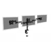 DIGITUS Triple Monitor Desk clamp mount, Melns 90degree Swivel,45degree Tilt,rotate 360degree,15-27in TFT, max load 3x8Kg,VESA max100x100