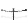 DIGITUS Triple Monitor Desk clamp mount, Melns 90degree Swivel,45degree Tilt,rotate 360degree,15-27in TFT, max load 3x8Kg,VESA max100x100