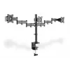 DIGITUS Triple Monitor Desk clamp mount, Melns 90degree Swivel,45degree Tilt,rotate 360degree,15-27in TFT, max load 3x8Kg,VESA max100x100