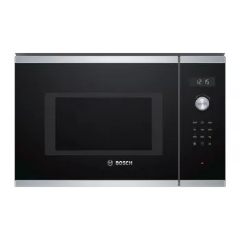 Kombinētā mikroviļņu krāsns Bosch Serie 6 BEL554MS0 — iebūvējama, 900 W mikroviļņu jauda, 25 L, kvarca grils, konvekcija, nerūsējošais tērauds