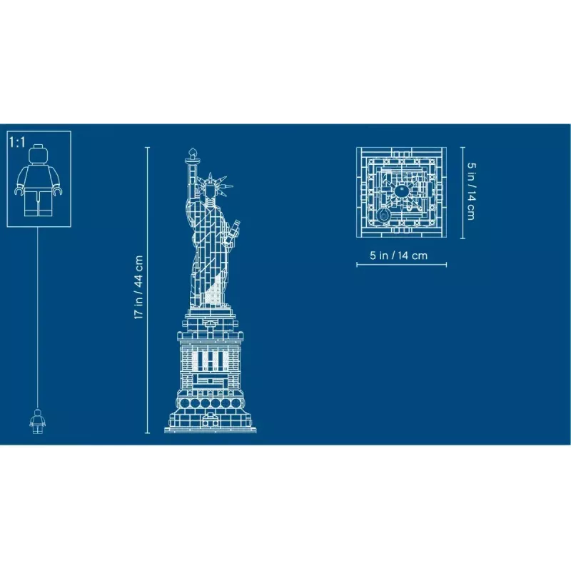 LEGO Architecture Brīvības statuja 21042 būvkomplekts — 1 685 detaļas, detalizēts Brīvības statujas modelis