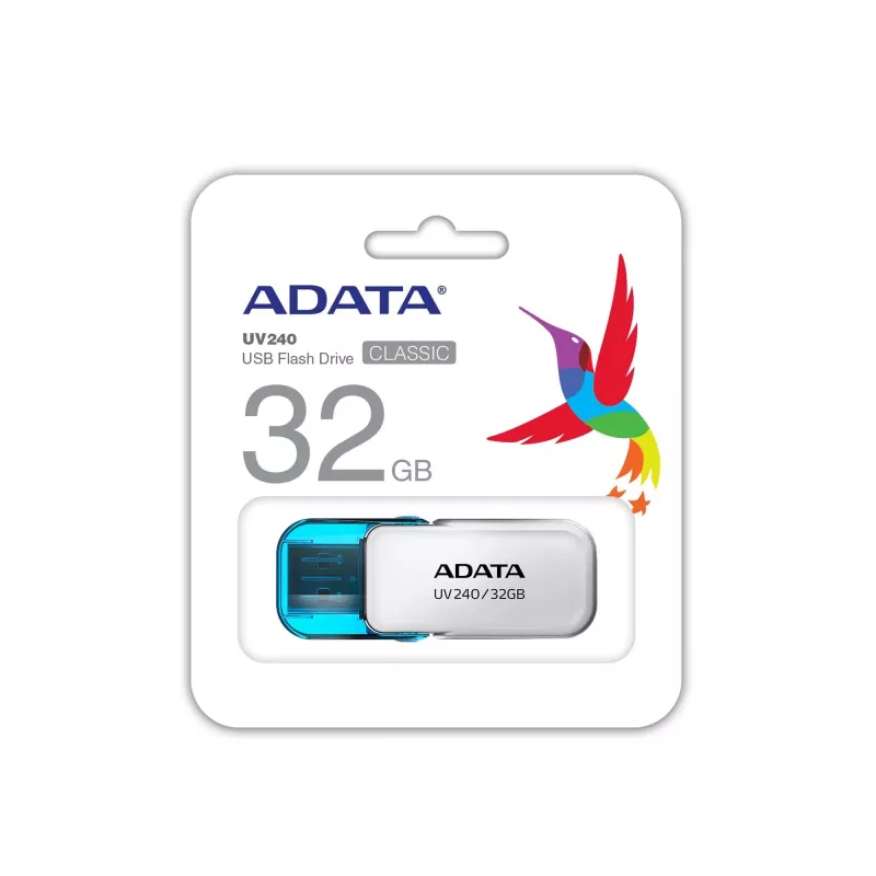 USB zibatmiņa ADATA UV240 32 GB USB Type-A 2.0, balta, vāciņa formas faktors