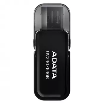 USB zibatmiņa ADATA USB Type-A 2.0 64 GB UV240, melna, vāciņa dizains