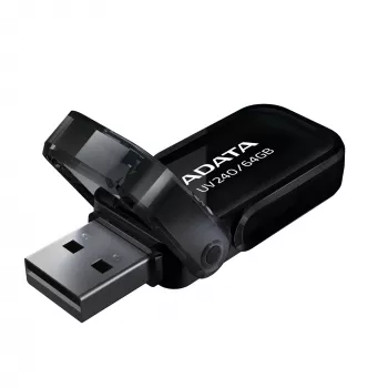 USB zibatmiņa ADATA USB Type-A 2.0 64 GB UV240, melna, vāciņa dizains
