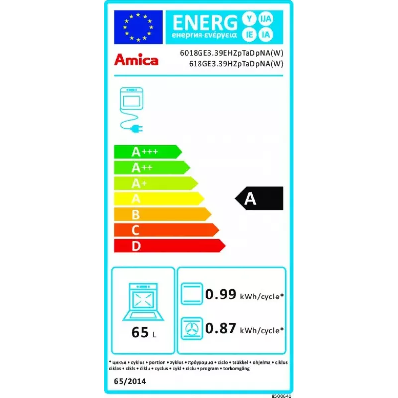 Brīvi stāvoša plīts Amica 618GE3.39HZpTaDpNA(W)