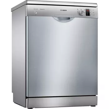 Brīvi stāvoša trauku mazgājamā mašīna Bosch SMS25AI05E — pilna izmēra 60 cm, 12 trauku komplekti, 48 dB, energoefektivitātes klase E