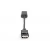 DIGITUS ASSMANN DisplayPort adaptera kabelis, DP - HDMI A tipa M/F, 20cm ar bloķēšanu, HDMI Ver. 2.0, aktīvs, CE, zelts, melns