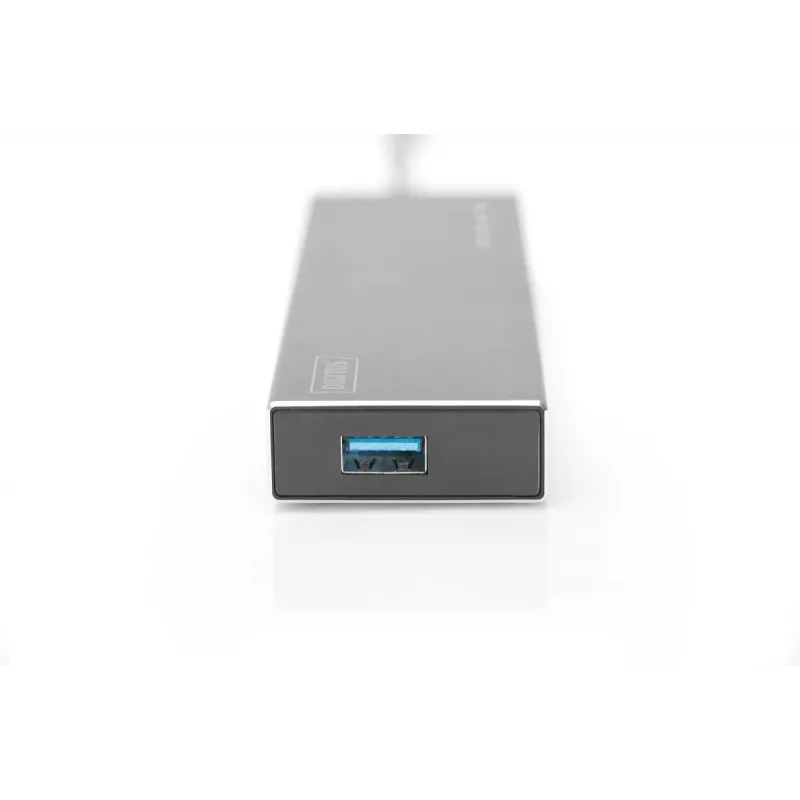 DIGITUS USB 3.0 centrmezgls, 7 porti, ieskaitot 5V/3,5A barošanas bloku, alumīnija korpuss