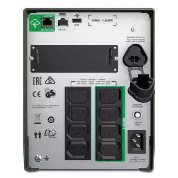 APC Smart-UPS SMT1500IC - 8x C13, USB, SmartConnect, 1500VA, Line-Interactive, 1.5 kVA, 1000 W, Sine, 151 V, 302 V