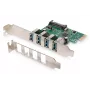 DIGITUS USB 3.0, 4 Portu, PCI-e papildinājuma karte 4 Porti A/F ārējie VL805 mikroshēmojums