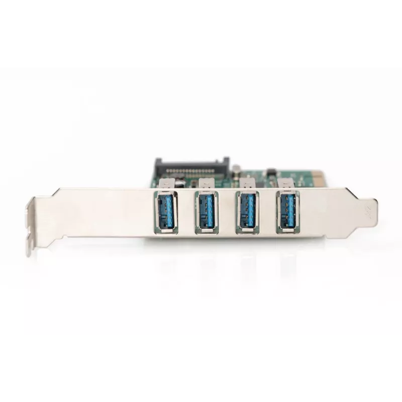 DIGITUS USB 3.0, 4 Portu, PCI-e papildinājuma karte 4 Porti A/F ārējie VL805 mikroshēmojums