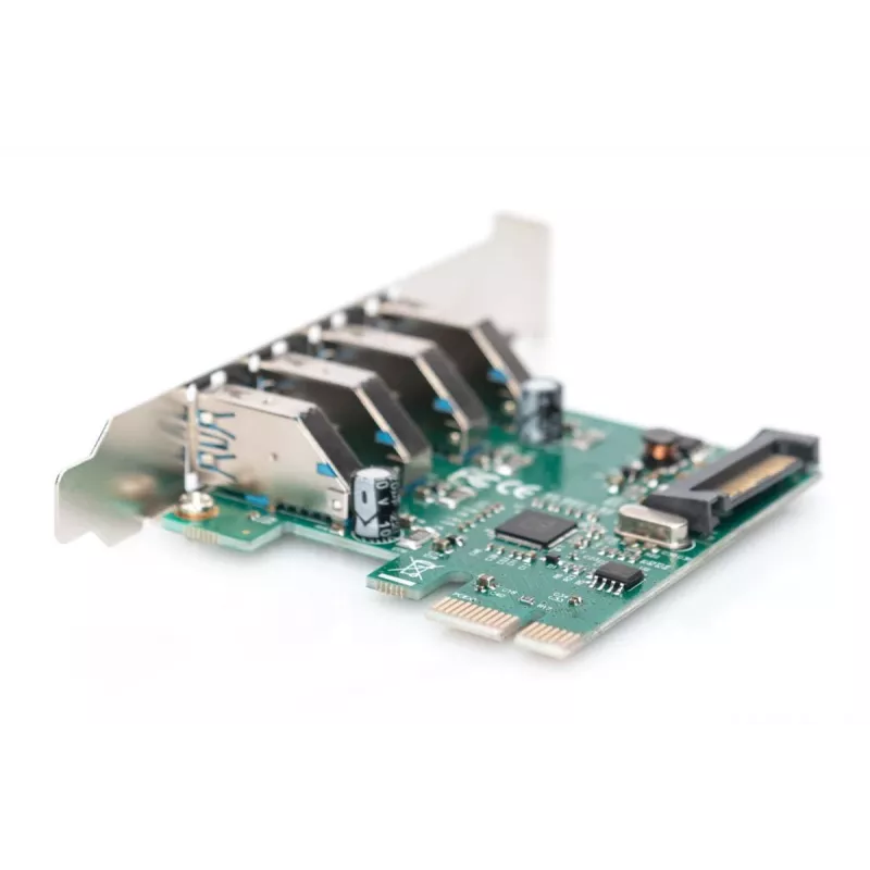 DIGITUS USB 3.0, 4 Portu, PCI-e papildinājuma karte 4 Porti A/F ārējie VL805 mikroshēmojums