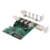 DIGITUS USB 3.0, 4 Portu, PCI-e papildinājuma karte 4 Porti A/F ārējie VL805 mikroshēmojums