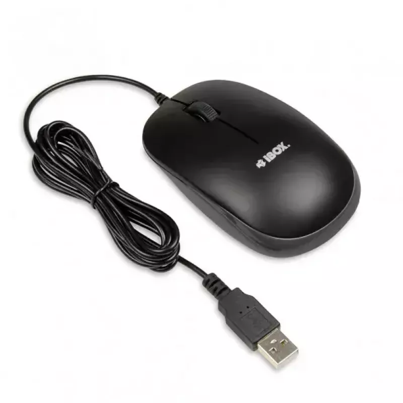 Vadu klaviatūras un peles komplekts IBOX IKMS606 — pilna izmēra QWERTY UK angļu klaviatūra, USB, melna, pele 800 DPI