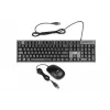 Vadu klaviatūras un peles komplekts IBOX IKMS606 — pilna izmēra QWERTY UK angļu klaviatūra, USB, melna, pele 800 DPI