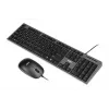 Vadu klaviatūras un peles komplekts IBOX IKMS606 — pilna izmēra QWERTY UK angļu klaviatūra, USB, melna, pele 800 DPI